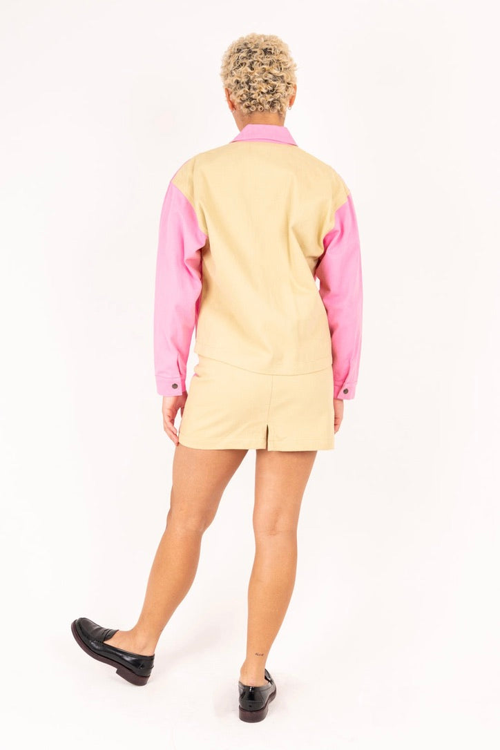 Emma Mulholland on Holiday - Bahamas Jacket, Contrast Pink and Cream - Worn For Good