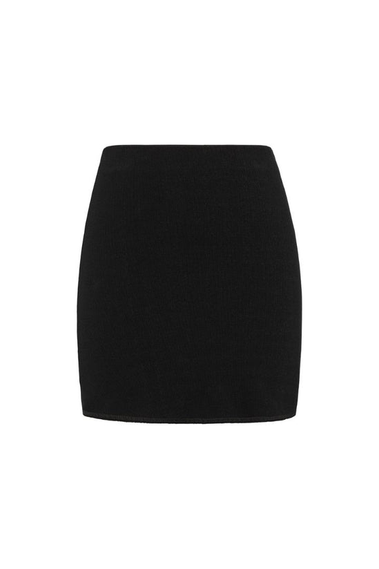 Bassike - Rib Mini Skirt in Black