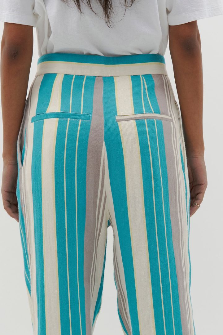 Bassike - Stripe Pleated Tailored Pant