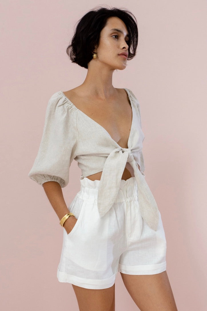 Posse - Ducky Linen Short, Ivory - Worn For Good
