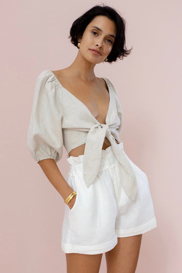 Posse - Ducky Linen Short, Ivory - Worn For Good