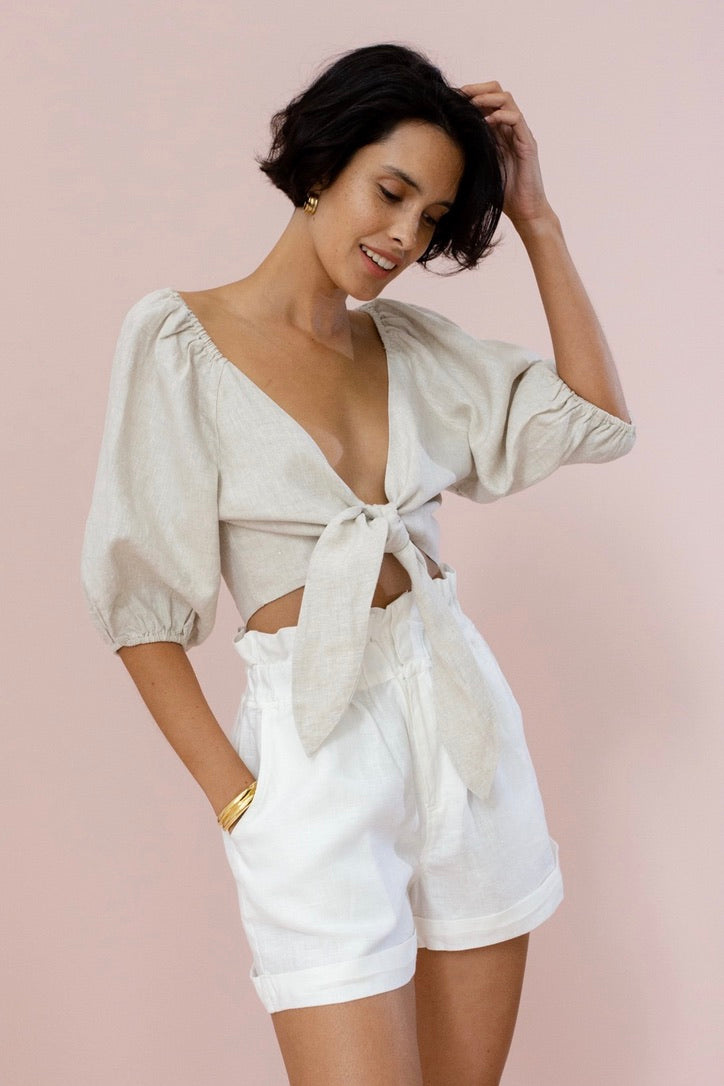 Posse - Ducky Linen Short, Ivory - Worn For Good