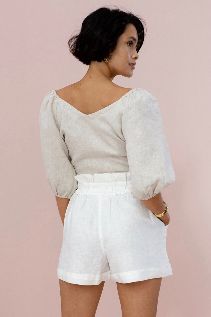 Posse - Ducky Linen Short, Ivory - Worn For Good