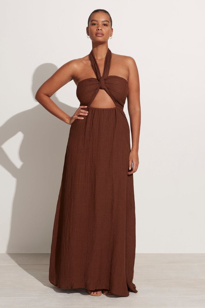 Faithfull The Brand - Halona Maxi Dress in Chocolate