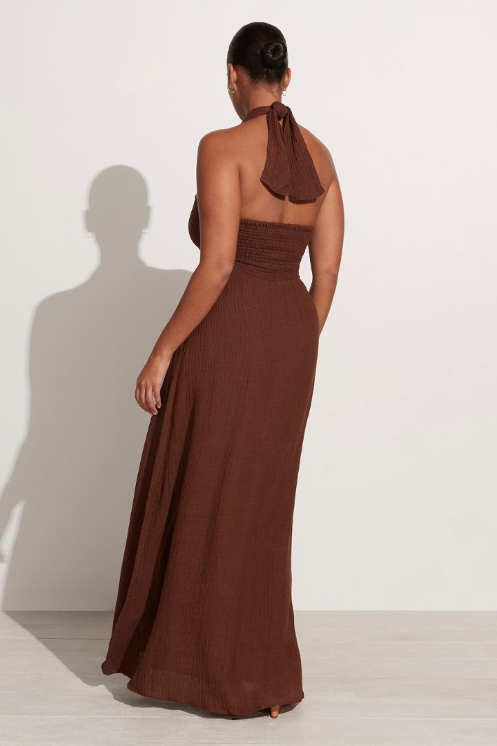 Faithfull The Brand - Halona Maxi Dress in Chocolate