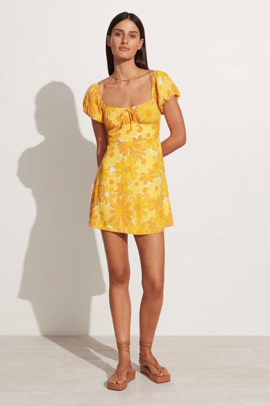 Faithfull The Brand - Lovita Mini Dress Canaria in Floral Marigold