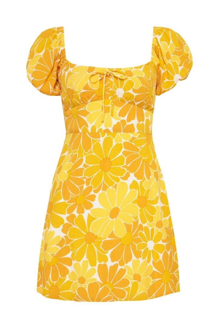 Faithfull The Brand - Lovita Mini Dress Canaria in Floral Marigold