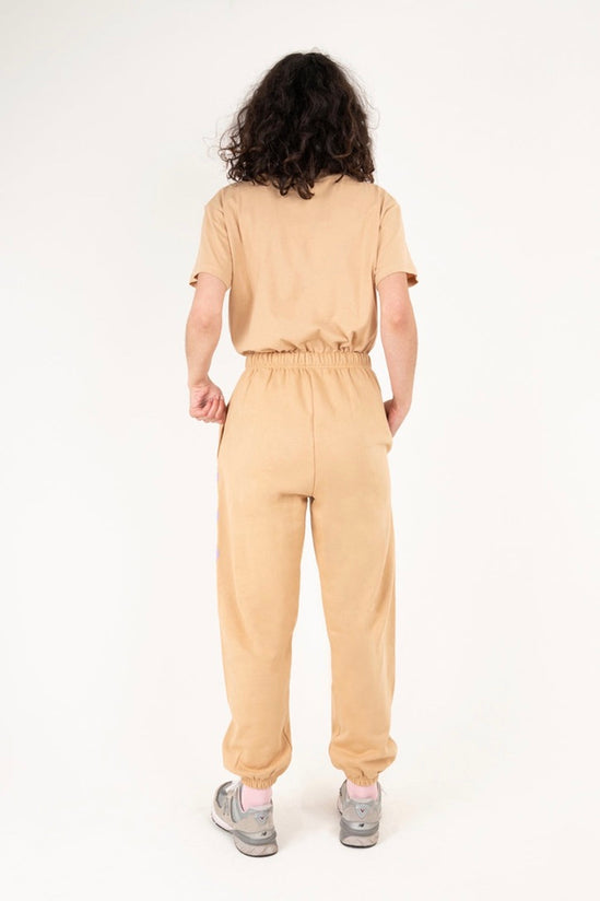 Emma Mulholland on Holiday - Track Pant, Sand - Worn For Good