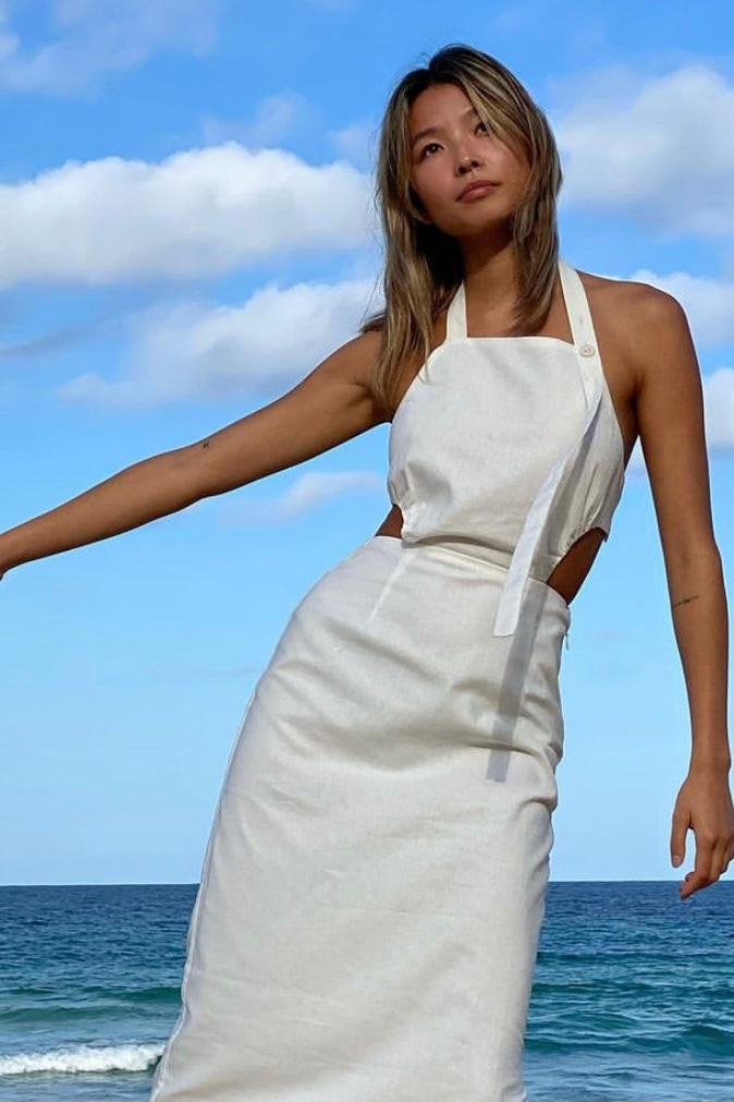 SIR. - Martine Halter Dress, White - Worn For Good