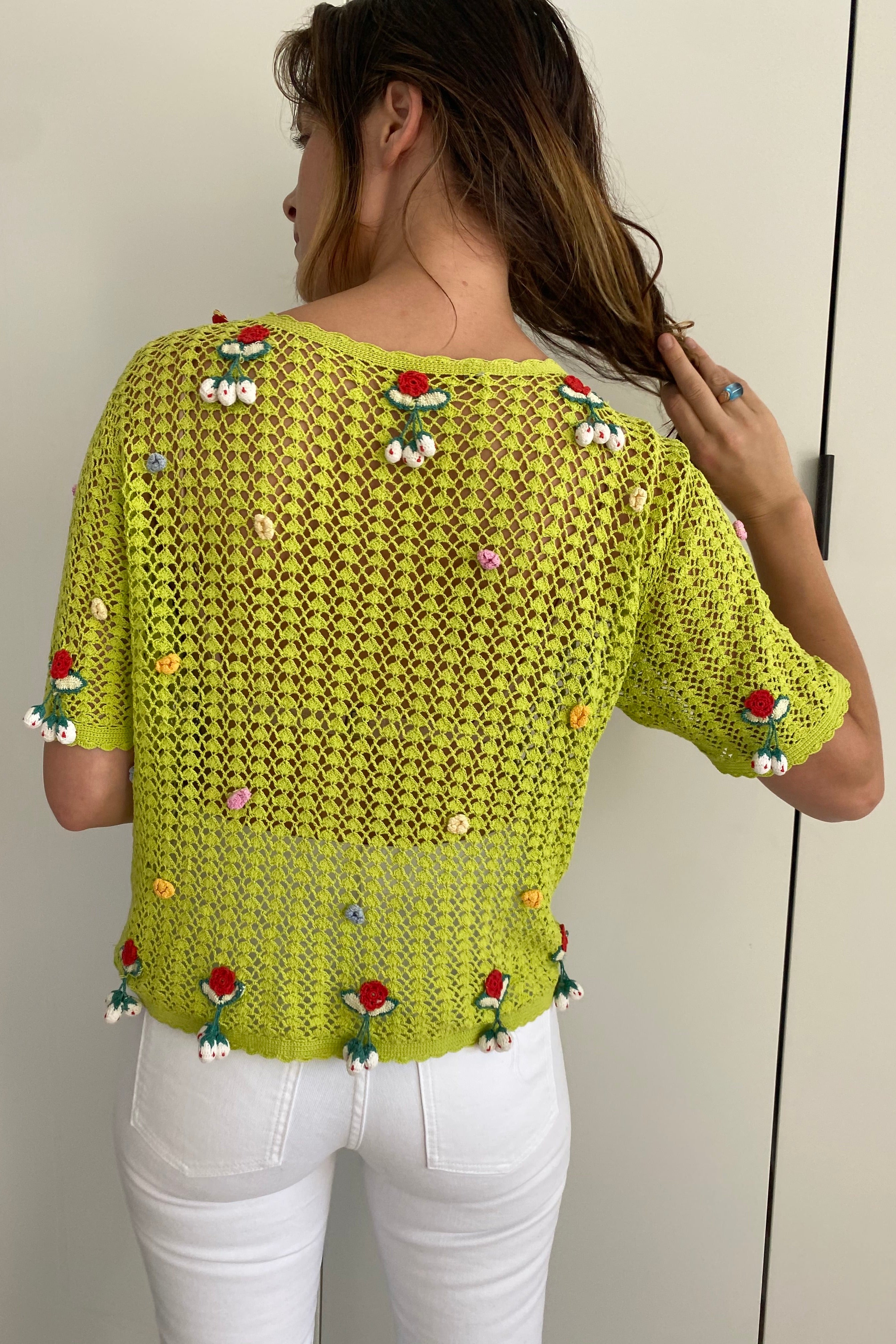 Green Vintage Crochet Top