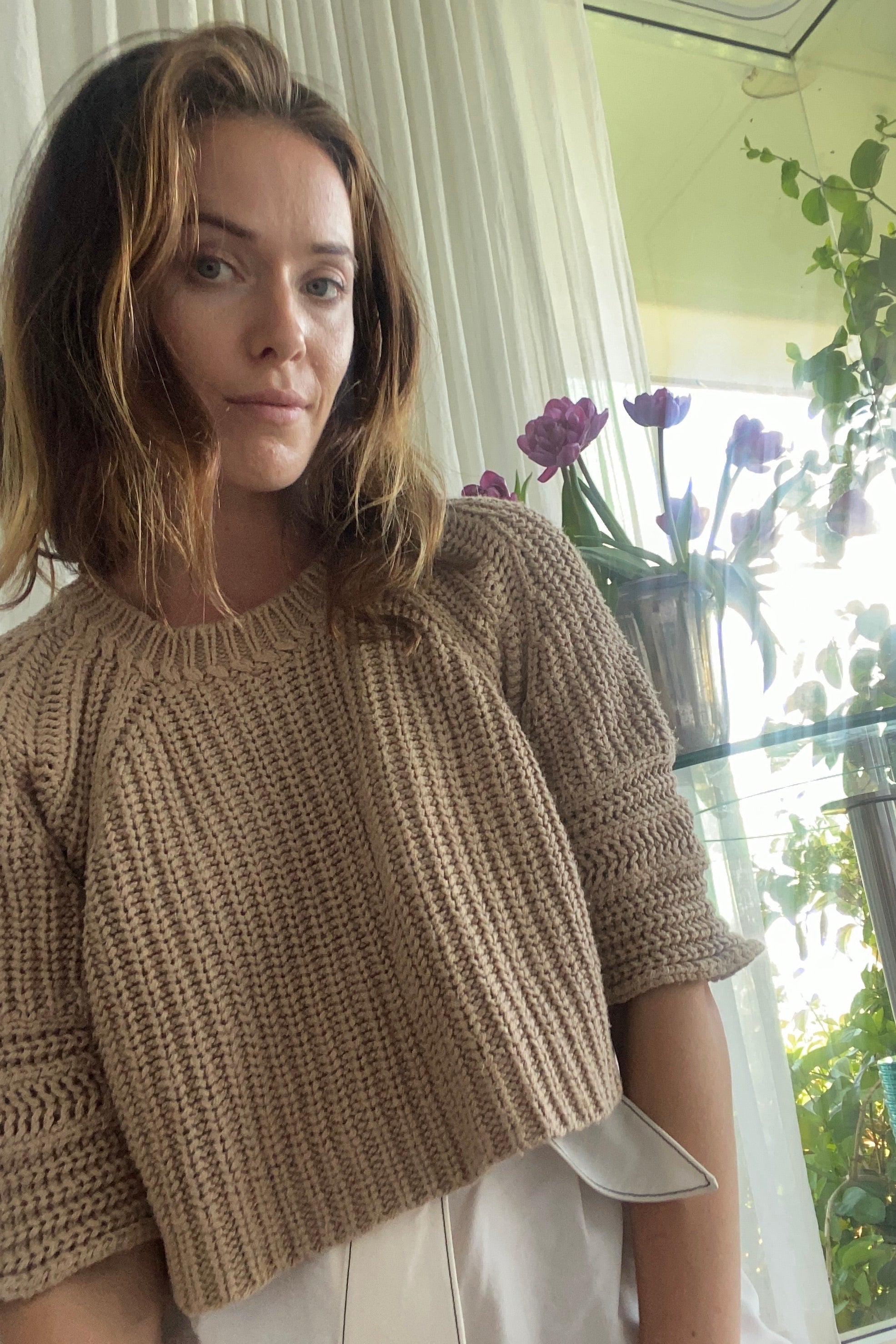 Chloe Soft Brown Knit Crop