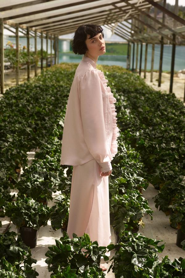 Maggie Marilyn - Let's Be Honest Silk Shirt in Ballerina Pink