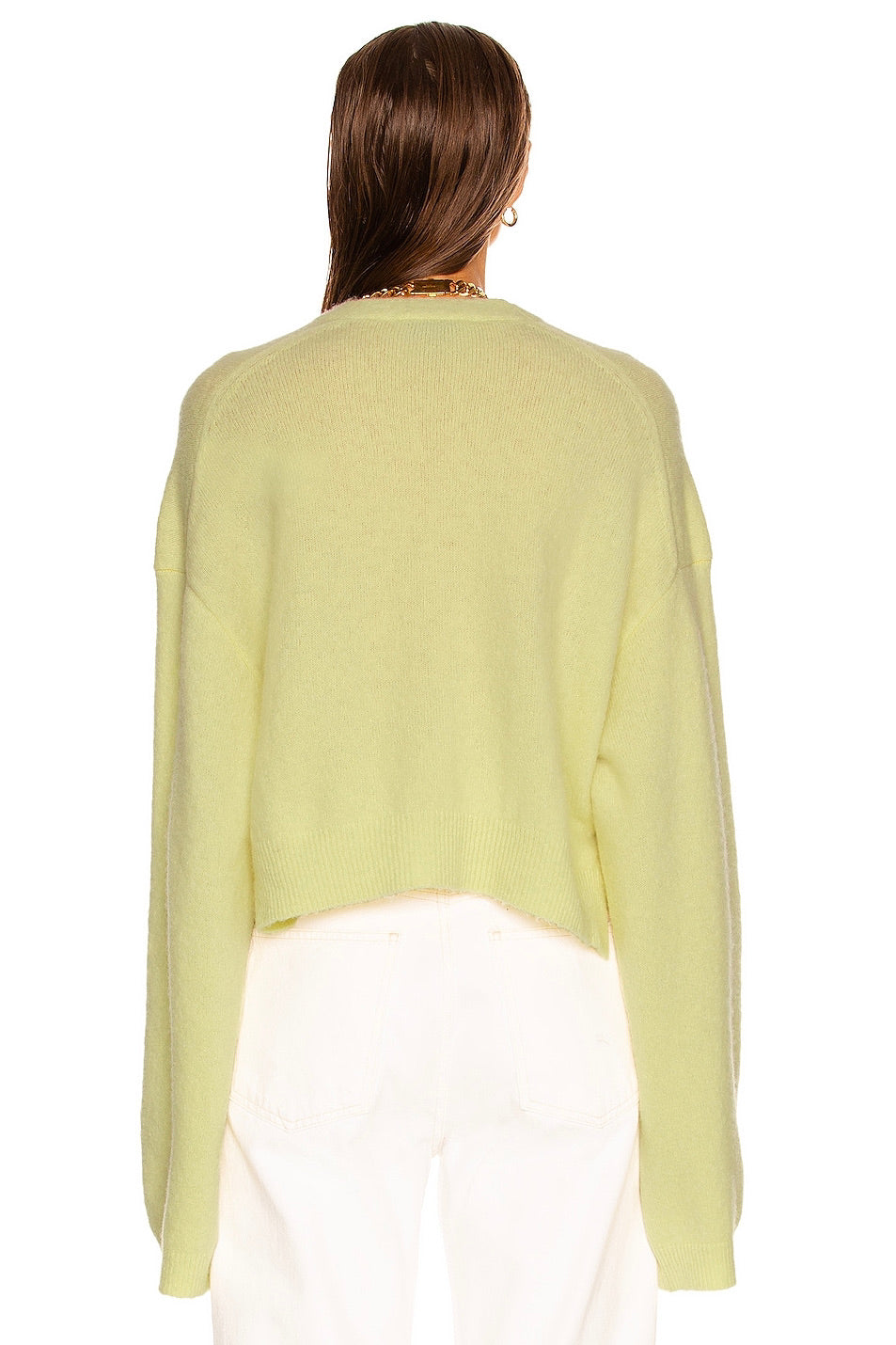 Nanushka - Cropped Cardigan, Lime - Worn For Good