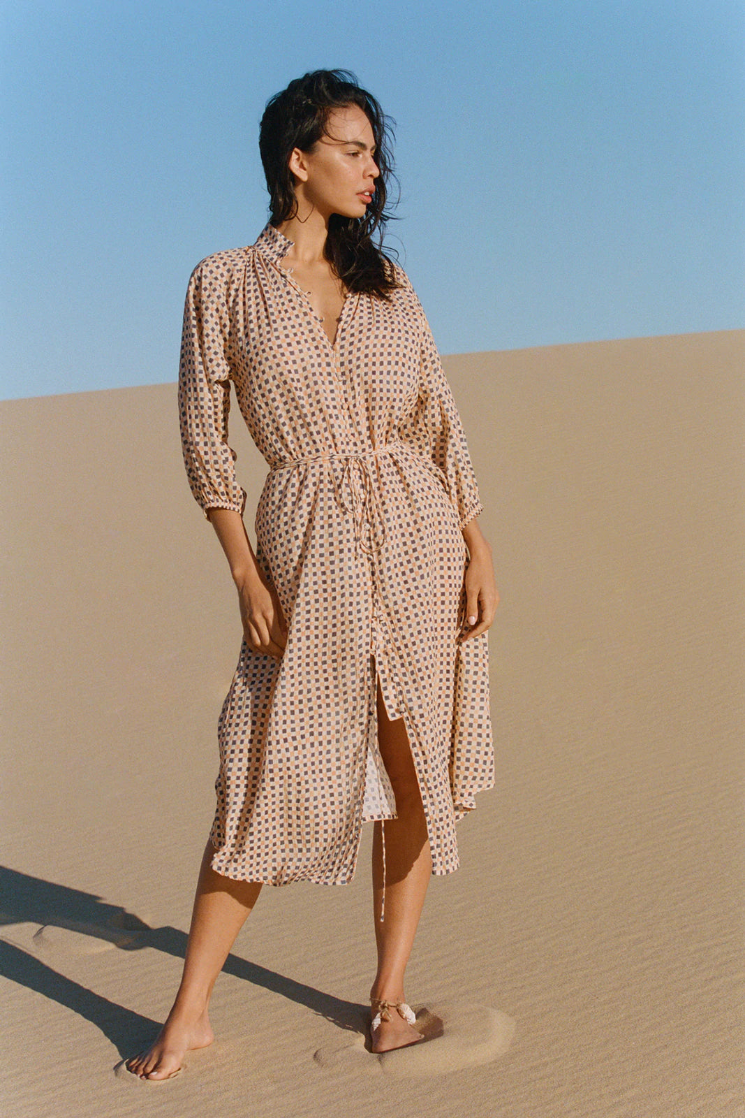 Rowie the Label - Amy Organic Midi Dress, Jasper - Worn For Good