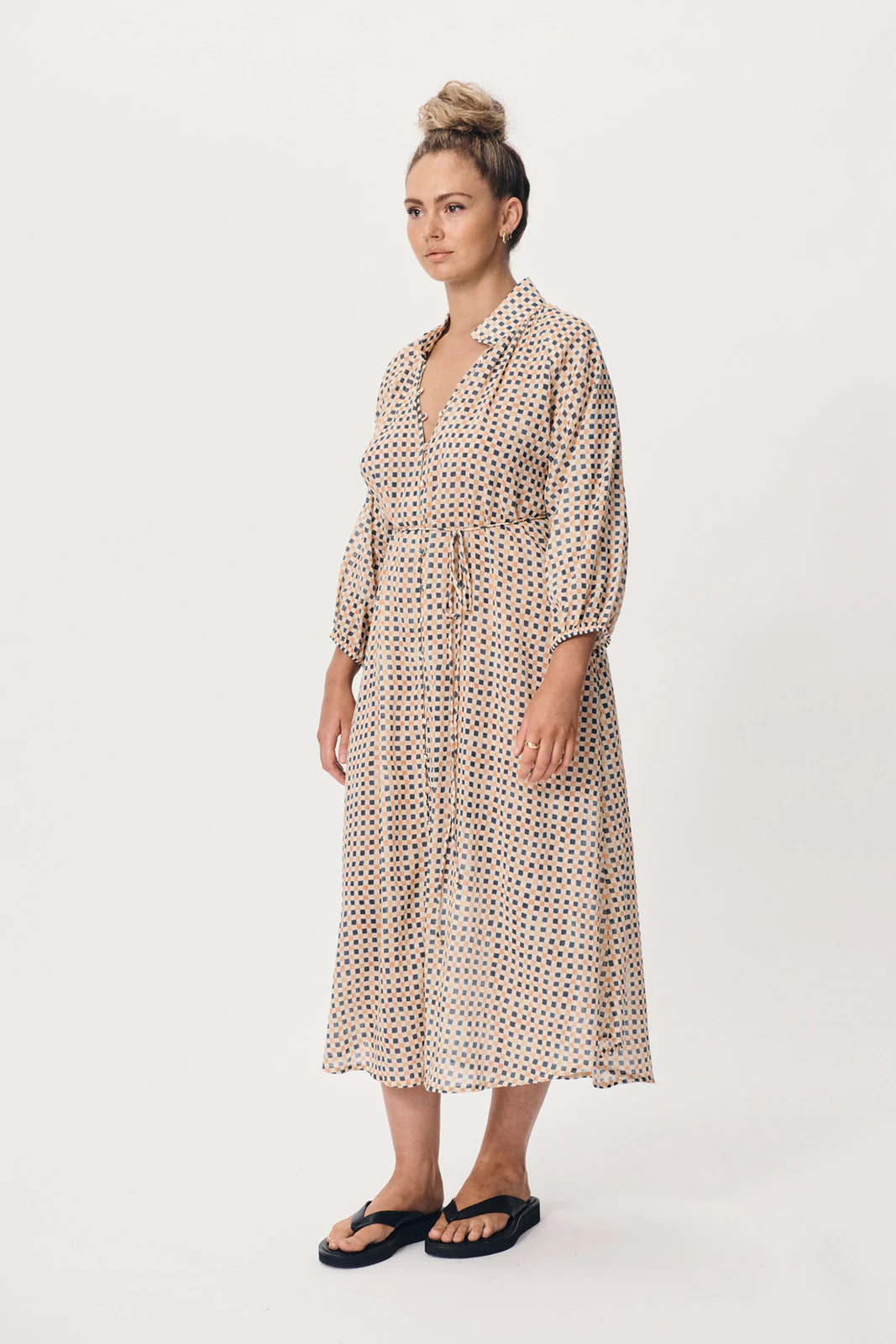 Rowie the Label - Amy Organic Midi Dress, Jasper - Worn For Good