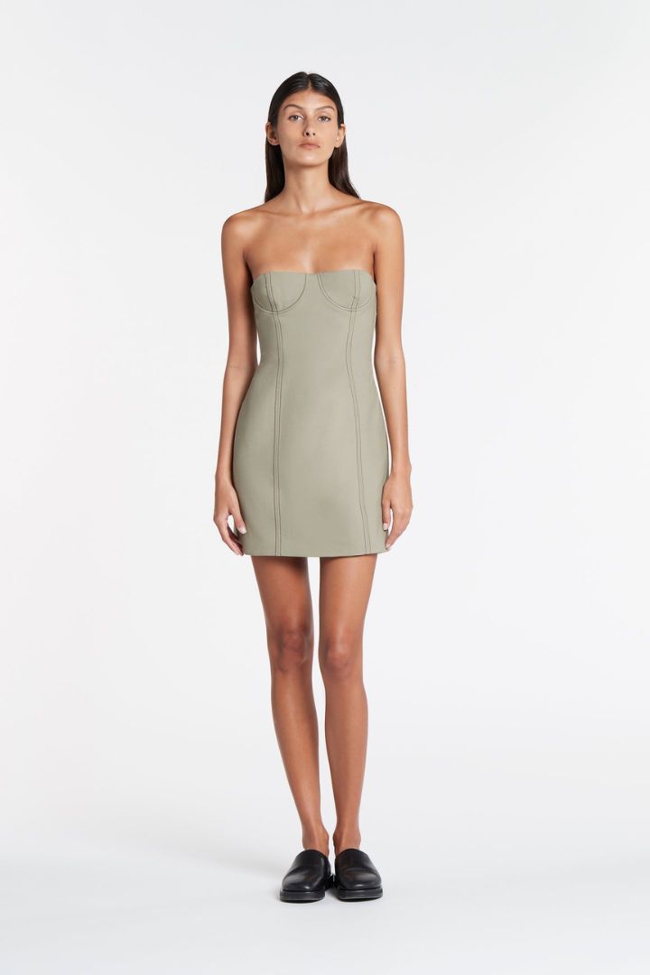 SIR. 	- Adrien Structured Mini Dress in Sage