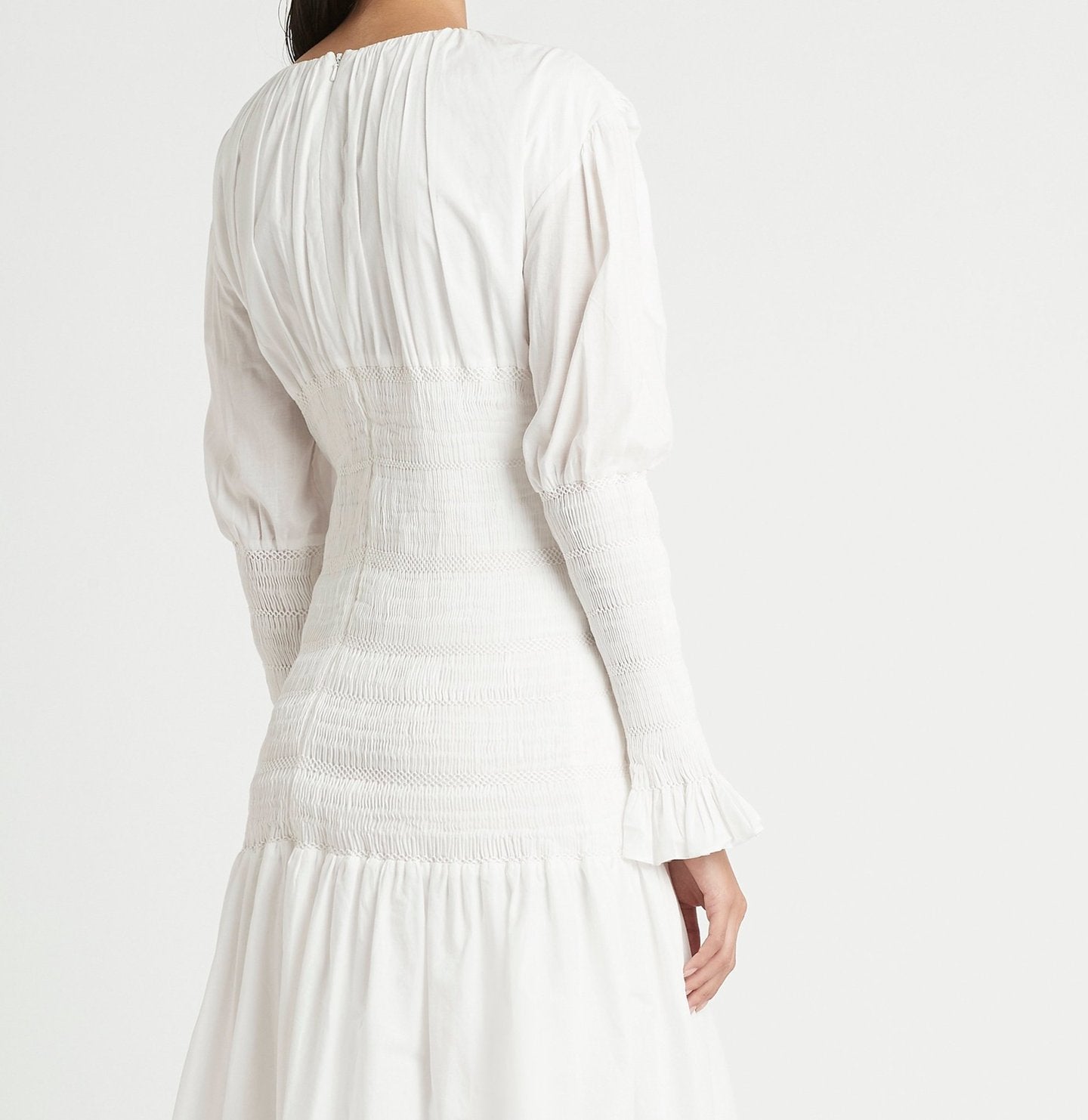 SIR. - Cecil Long Sleeve Midi Dress, White - Worn For Good