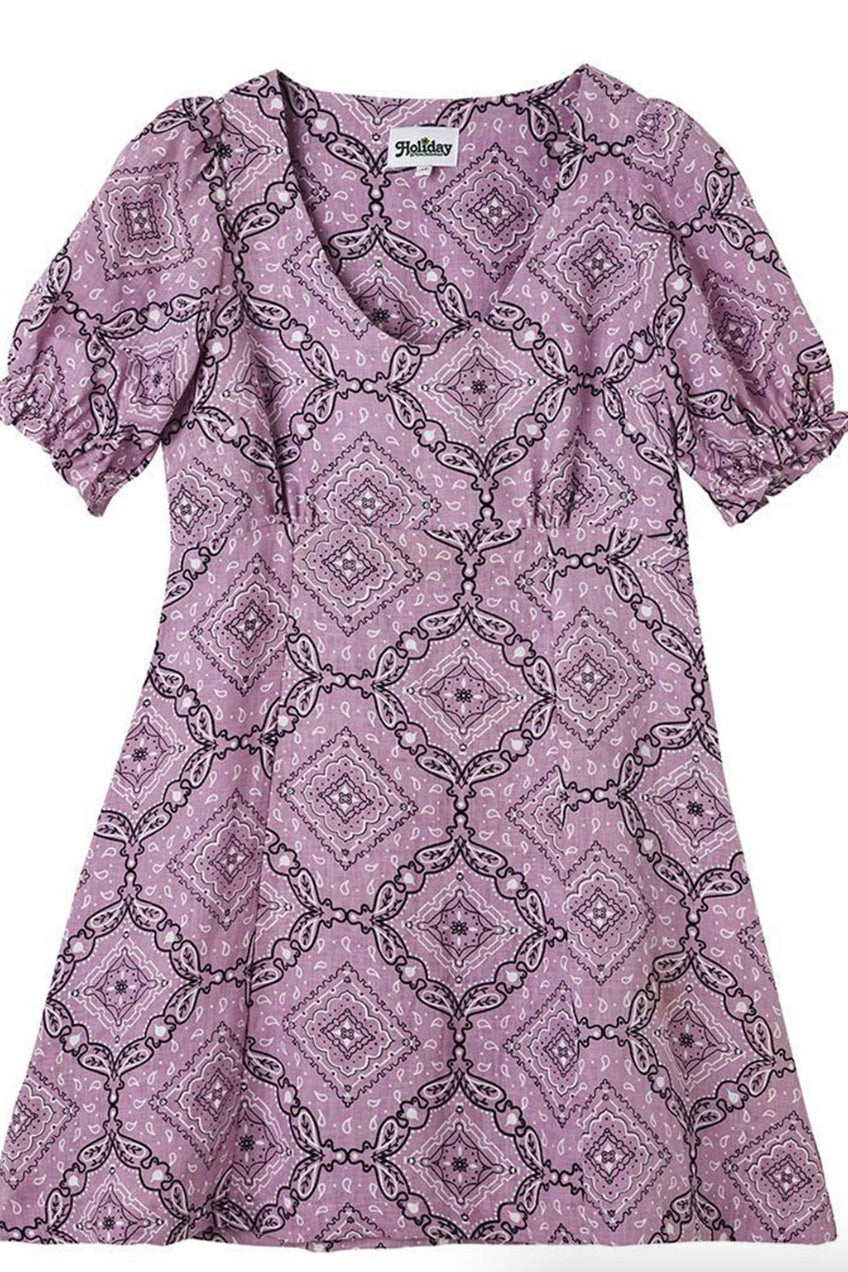 Holiday the Label - Mojito Dress, Bandana Purple - Worn For Good