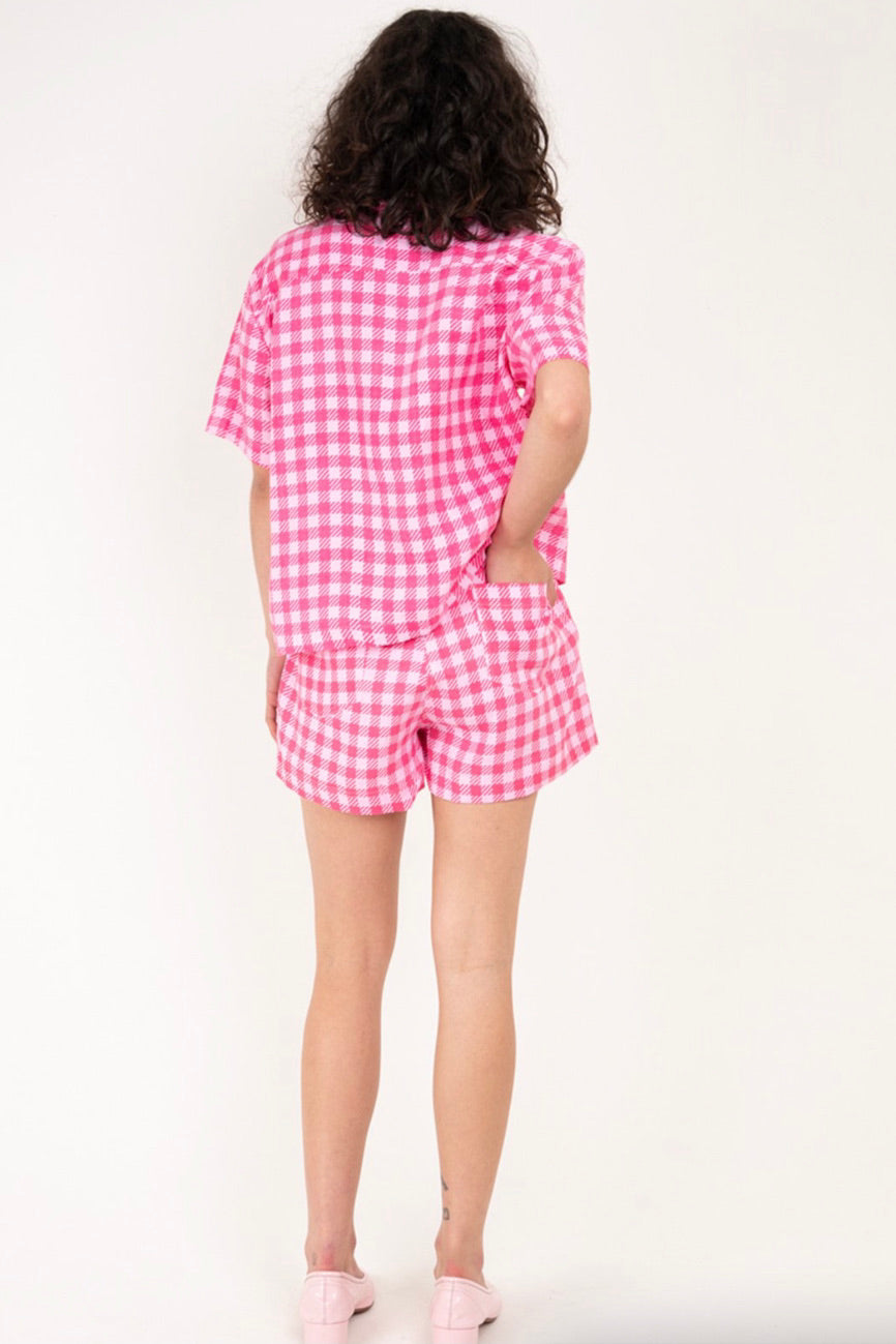 Holiday the Label - Pyjama Short Set, Gingham Pink - Worn For Good