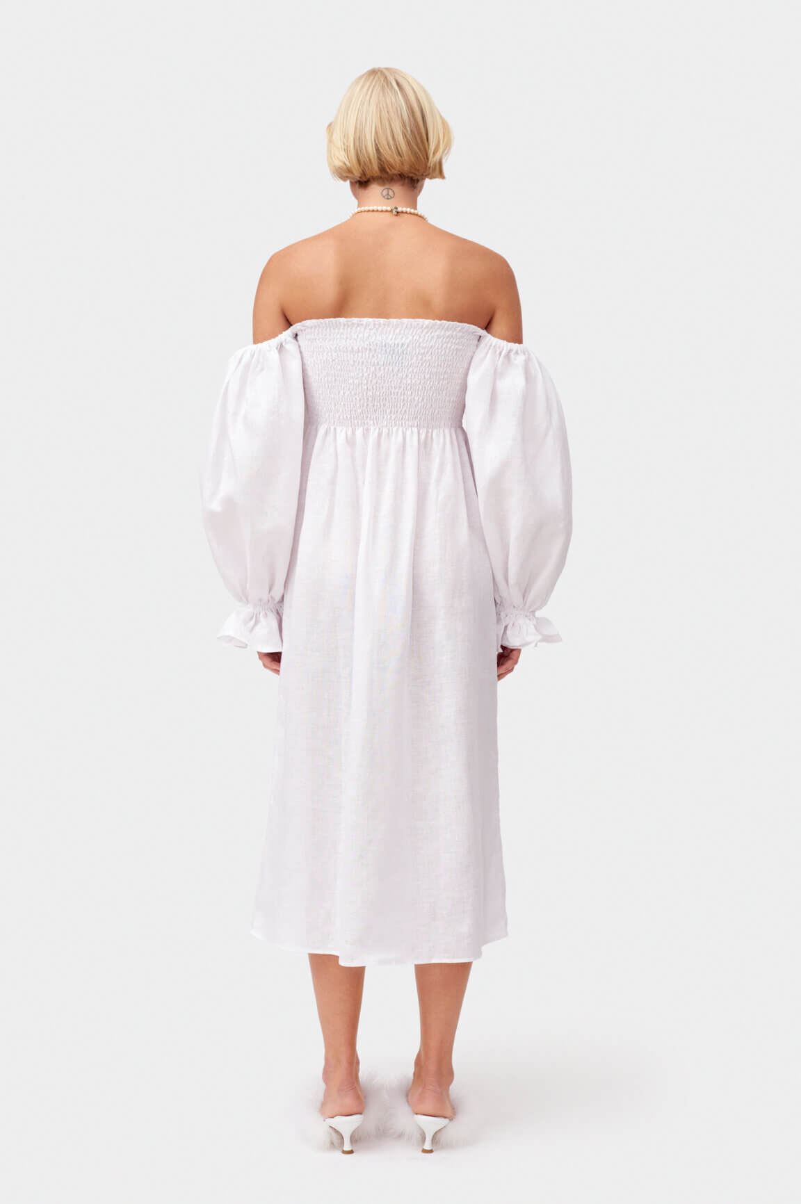 Sleeper - Atlanta Linen Dress in White