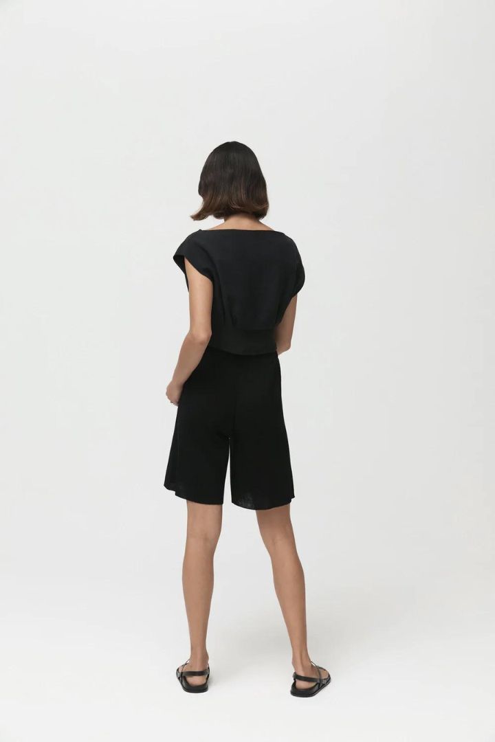 St Agni - Zola Knit Long Shorts in Black