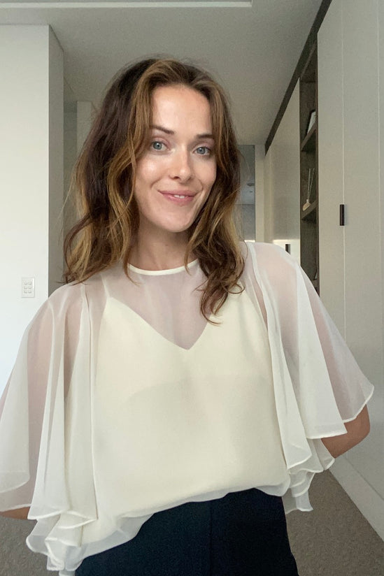Interval Cream Cami and Sheer Floaty Two Piece Top Set