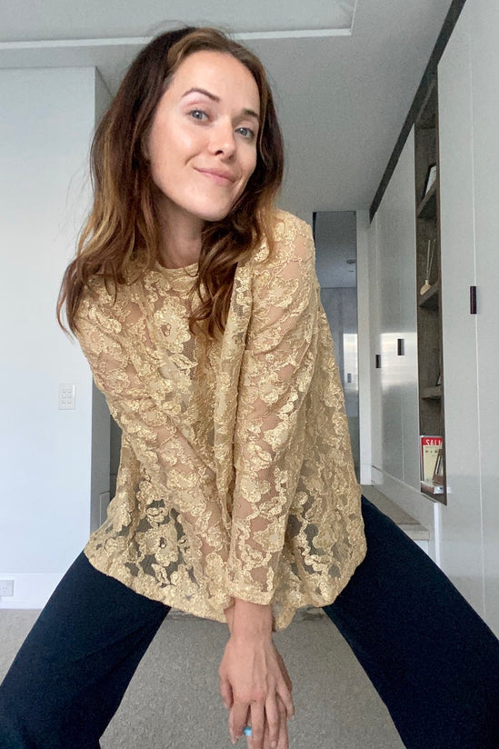 Vintage Gold Long Sleeve Top