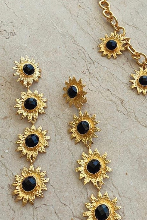 Valere Lei III Earrings - Black Onyx