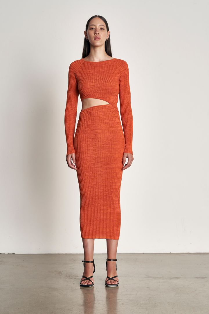 Wynn Hamlyn - Origami Dress in Rosso Melange