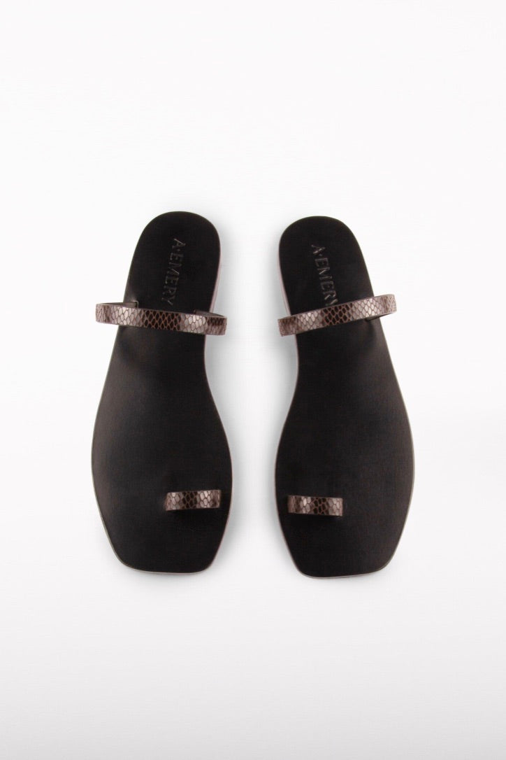 A.Emery - Kin Sandal, Mocha Snake - Worn For Good