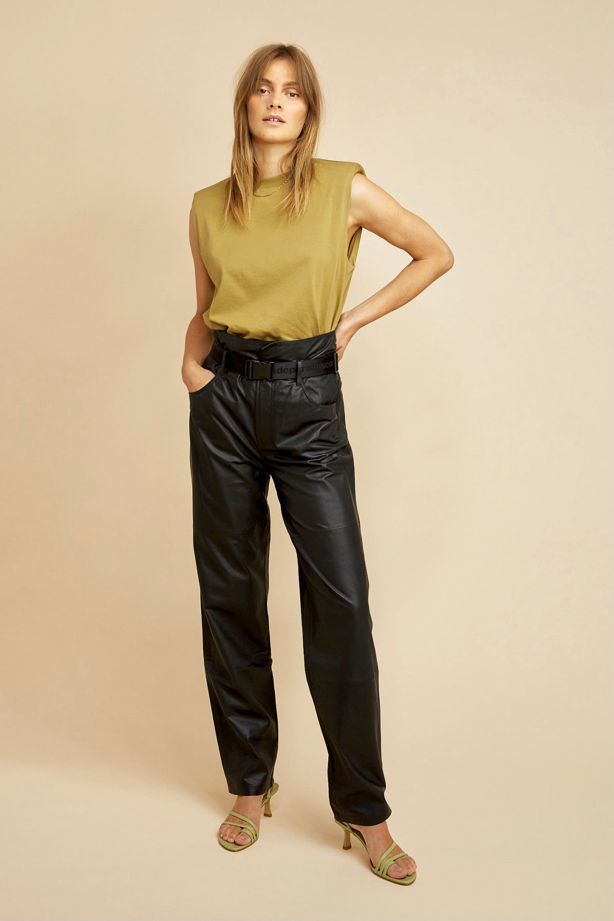 Les Coyotes Des Paris - Devon Padded Muscle Shirt, Khaki - Worn For Good
