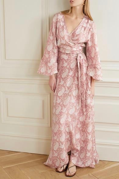 Hannah Artwear -  Luna Wrap Dress, Pink Paisley - Worn For Good