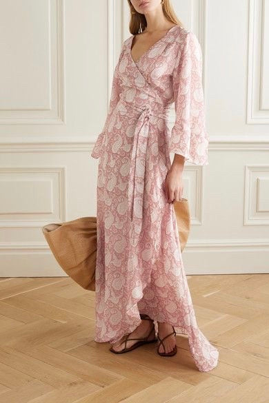 Hannah Artwear -  Luna Wrap Dress, Pink Paisley - Worn For Good
