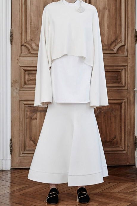 Ellery - Pow Fluted Skirt, White