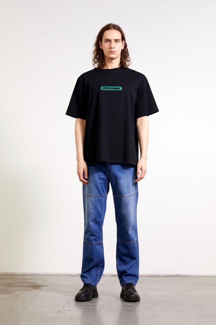 Wynn Hamlyn - Zipper T Shirt, Black - Worn For Good